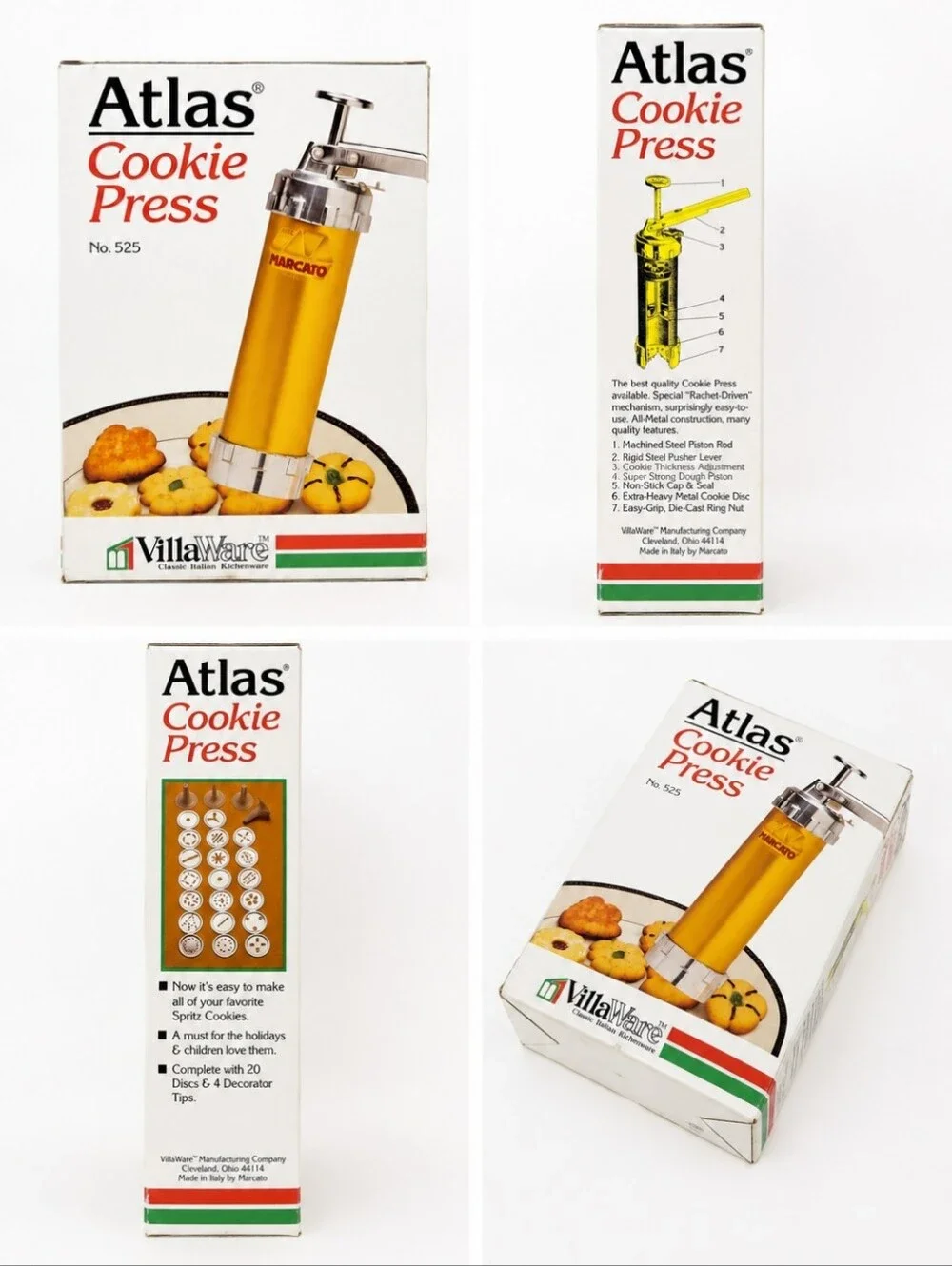 Marcato Atlas Cookie Press No. 525 New In Original Box